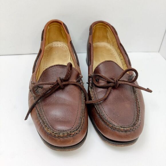 Barrie ltd Booters Mens Slip on Loafers in Brown Leather Sz 8.5 M Mocc Toe - Picture 8 of 15